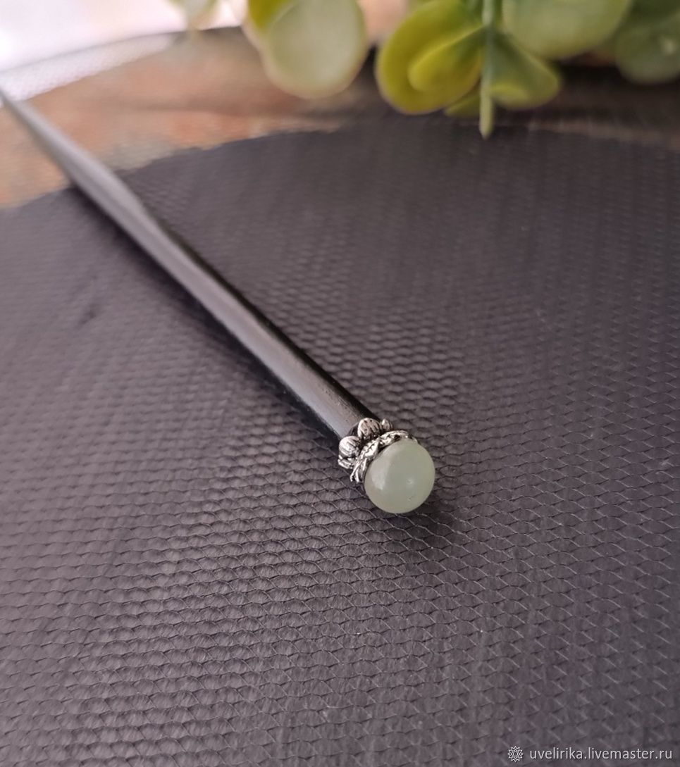 Нефрит Чёрная палочка для волос Заколка ручной работы в интернет ...