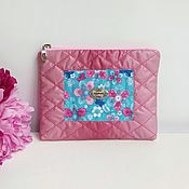 Сумки и аксессуары handmade. Livemaster - original item Pink cosmetic bag with zipper Flowers. Handmade.
