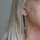 Серьги длинные на цепочках с черным агатом и кристаллами Swarovski. Серьги классические. УКРАШЕНИЯ TAMILI (Татьяна). Ярмарка Мастеров.  Фото №5