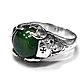 Перстень мужской из серебра Two Skulls SAR26-03-Jade, Кольца, Москва,  Фото №1