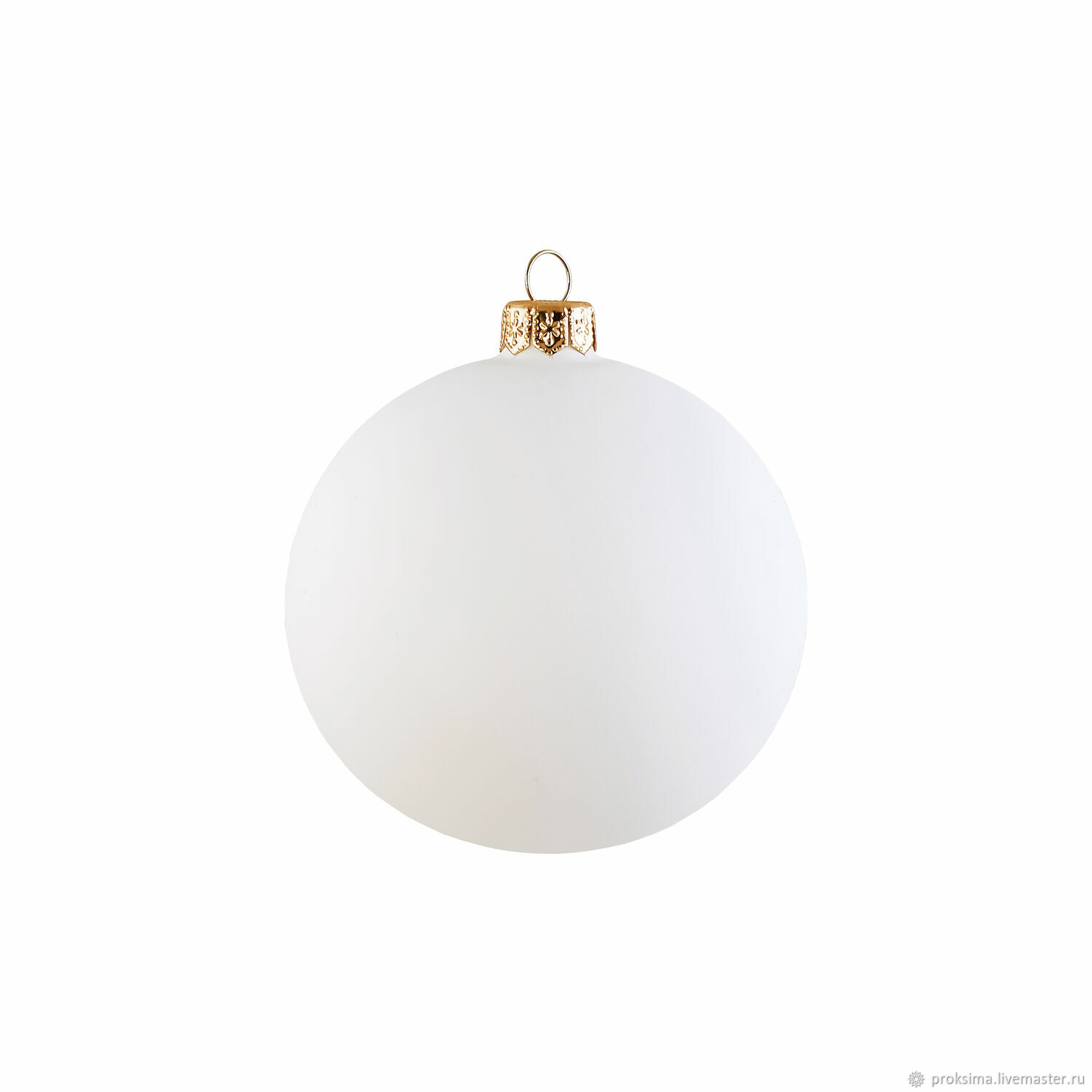 231001 Новогодний стеклянный шар белый матовый 10 см –  на .