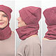 Order Set hat scarf or Snood Burgundy with lurex. Yana Levashova Fashion. Livemaster. . Headwear Sets Фото №3