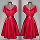 vintage silk dress with a fluffy skirt of 'Lady in red', Dresses, Moscow,  Фото №1
