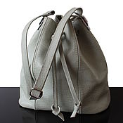 Сумки и аксессуары handmade. Livemaster - original item Light grey Genuine leather Shoulder bag with strap. Handmade.