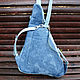  Кожаный рюкзак Triangle Blue. Рюкзаки. HotCaps. Ярмарка Мастеров.  Фото №6