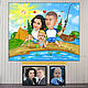 A gift for a man angler. Cartoon by photo, fishing. Family painting gift, Gifts for hunters and fishers, Moscow,  Фото №1