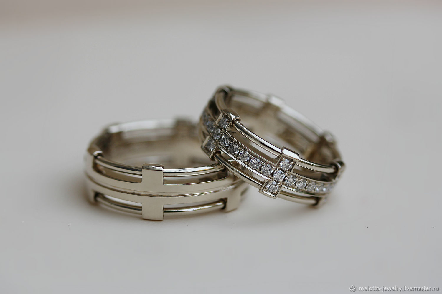 Обручальные кольца фото из белого золота парные