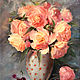Oil painting reproduction of peonies with Peach peonies, Pictures, Moscow,  Фото №1
