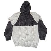Мужская одежда handmade. Livemaster - original item Wool hooded jumper. Handmade.