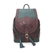Сумки и аксессуары handmade. Livemaster - original item Backpacks: Women`s Burgundy Green Janice Mod Leather Backpack. R. 50-132-8. Handmade.