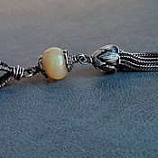 Украшения handmade. Livemaster - original item Necklace with Ethiopian Opal Tassel (silver). Handmade.