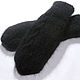 Double men's knitted mittens Antracite, Mittens, Klin,  Фото №1