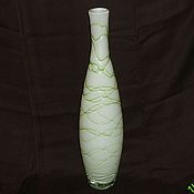 Винтаж handmade. Livemaster - original item Flower vase. Colored MILK glass, THREAD. Handmade.
