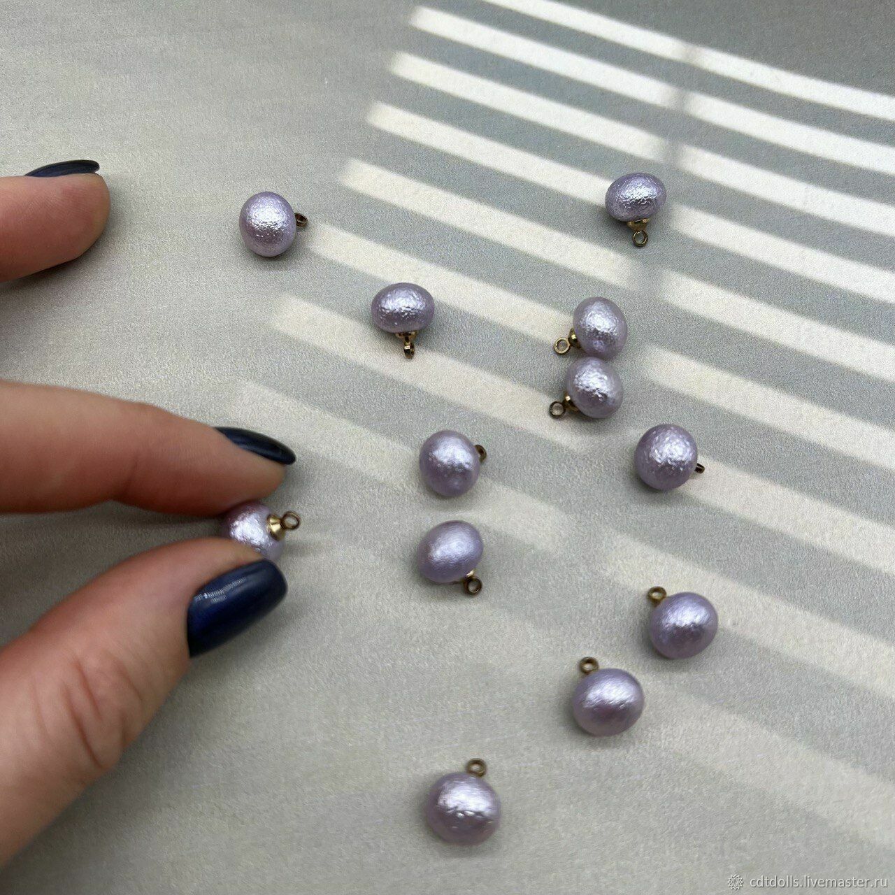 Пуговицы блузочные сиреневый жемчуг на ножке, 9 мм купить в интернет ...