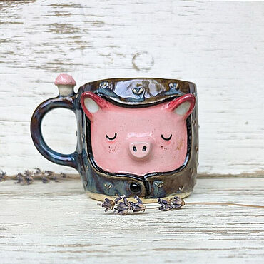 Посуда ручной работы. Ярмарка Мастеров - ручная работа Кружка Поросенок. Handmade.