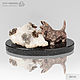 Bronze dog Terrier with calcite and pyrite on March 8. Figurines. Miner premium - Ltd Moscow (mineralpremium). My Livemaster. Фото №6