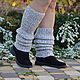 Order  Fashionable High Leg Warmers stockings down with wool. Down shop (TeploPuha34). Livemaster. . Leg warmers Фото №3