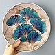 Decorative Plate Leaves. Hand painted. Gift, Decorative plates, Ekaterinburg,  Фото №1