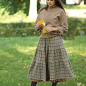 Одежда handmade. Livemaster - original item Tweed wool plaid skirt. Handmade.