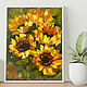 Oil painting sunflowers on canvas. Painting with flowers, Pictures, Belgorod,  Фото №1