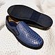 Order Slip-ons made of genuine python and nubuck leather, in dark blue color!. SHOES&BAGS. Livemaster. . Slip-ons Фото №3