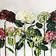 Triptych oil Clouds of hydrangeas 70h140 cm, Pictures, Moscow,  Фото №1