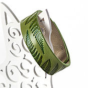 Украшения handmade. Livemaster - original item Light Olive Green Leather Bracelet for Women Girls. Handmade.