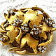 Gold leaf brooch, LARISA BARRERA, USA, 24K gold leaf, leaves. Vintage brooches. Rarities. My Livemaster. Фото №5