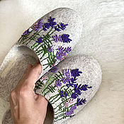 Женские валяные тапочки с цветами 39, 40 размер: Сакура