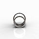 Anillos de boda con pista de 3 piedras de plata (Ob38). Engagement rings. anna-epifanova. Ярмарка Мастеров.  Фото №4