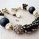 Комплект Black and gold. Комплект браслетов. Ольга (Trio). Ярмарка Мастеров.  Фото №4