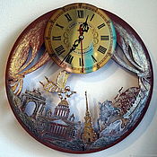 Для дома и интерьера handmade. Livemaster - original item Gift clock on the wall of St. Petersburg, unusual wall clock for a gift. Handmade.