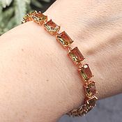 Украшения handmade. Livemaster - original item Diaspore bracelet (sultanite) with rhodium-plated gold. Handmade.