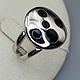 Silver ring with black onyx, Rings, Moscow,  Фото №1