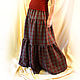 Skirt 'Autumn in Scotland' plaid, long,autumn,winter,gender, Skirts, Mytishchi,  Фото №1