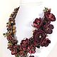 Order Amber Bordeaux. Choker, removable floral decor. ms. Decorator. Livemaster. . Necklace Фото №3