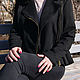 Black suede jacket with asymmetrical zipper, Biker style jacket. Outerwear Jackets. Lara (EnigmaStyle). My Livemaster. Фото №4