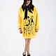 Yellow tunic dress with black print - DR0405W3, Tunics, Sofia,  Фото №1