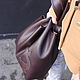 Сумка Пакет Майка кожаная Шоколадная Мешок Шоппер. Сумка-мешок. Bags by Katerina Klestova (kklestova). Интернет-магазин Ярмарка Мастеров.  Фото №2