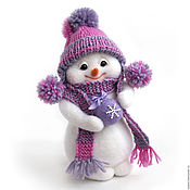 Снеговик Валяная игрушка. Снежка, снеговичок
