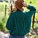 Order Jerseys: Women's sweater emerald oversize handmade cones. Medel_clothes - женский вязаный свитер кардиган оверсайз. Livemaster. . Sweaters Фото №3