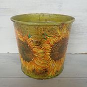 Цветы и флористика handmade. Livemaster - original item Planters: decorative planters with sunflowers.. Handmade.