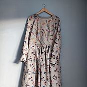 Одежда handmade. Livemaster - original item Linen dress in flowers. Handmade.
