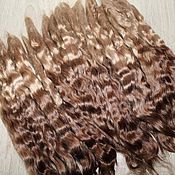 Материалы для творчества handmade. Livemaster - original item Natural hair for dolls (Ombre 2 colors Amber/Cedar. Handmade.