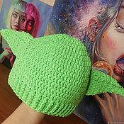 Аксессуары handmade. Livemaster - original item Green hat with ears, Master Yoda`s ears, orc`s ears, star wars. Handmade.