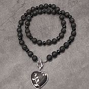 Украшения handmade. Livemaster - original item Necklace / sautoire natural volcanic lava and black agate with pendant. Handmade.