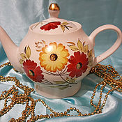 Винтаж: СССР Вербилки большой чайник позолота клеймо ручная роспись