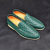 Обувь ручной работы handmade. Livemaster - original item Men`s loafers made of genuine ostrich leather, individual tailoring!. Handmade.