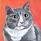 Painting cat Portrait of a cat Portrait by photo Oil on Canvas, Pictures, Ufa,  Фото №1
