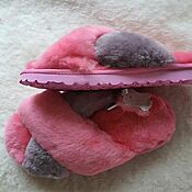 Обувь ручной работы handmade. Livemaster - original item Women`s pink sheepskin street flip-flops. Handmade.